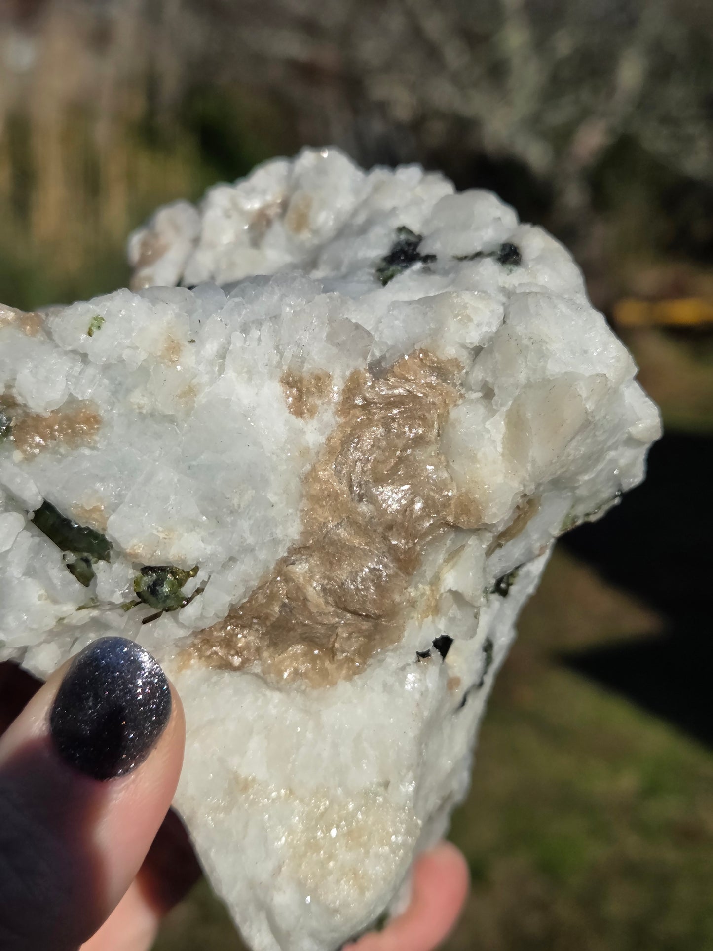 Green Tourmaline and Aqua in Albite