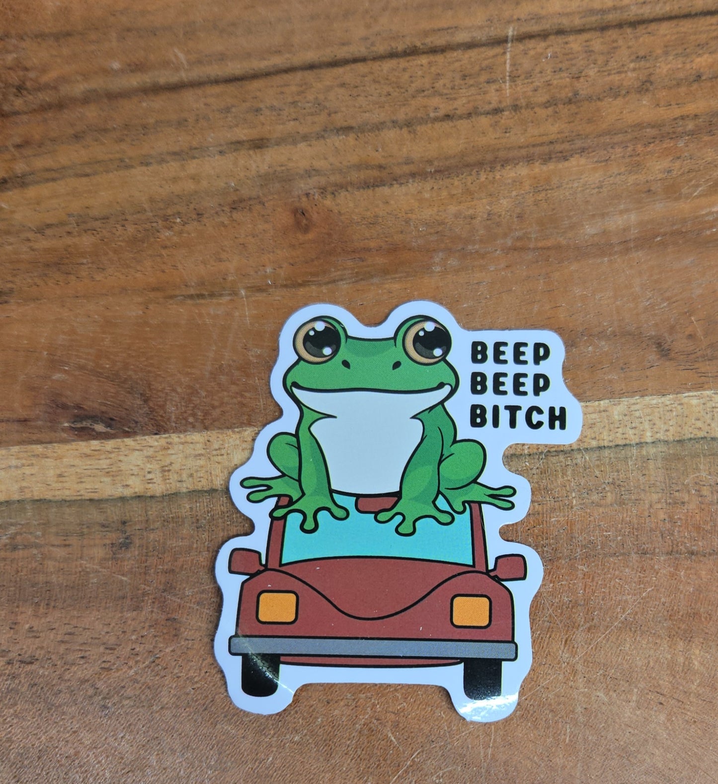 Beep Beep Bitch Frog Sticker