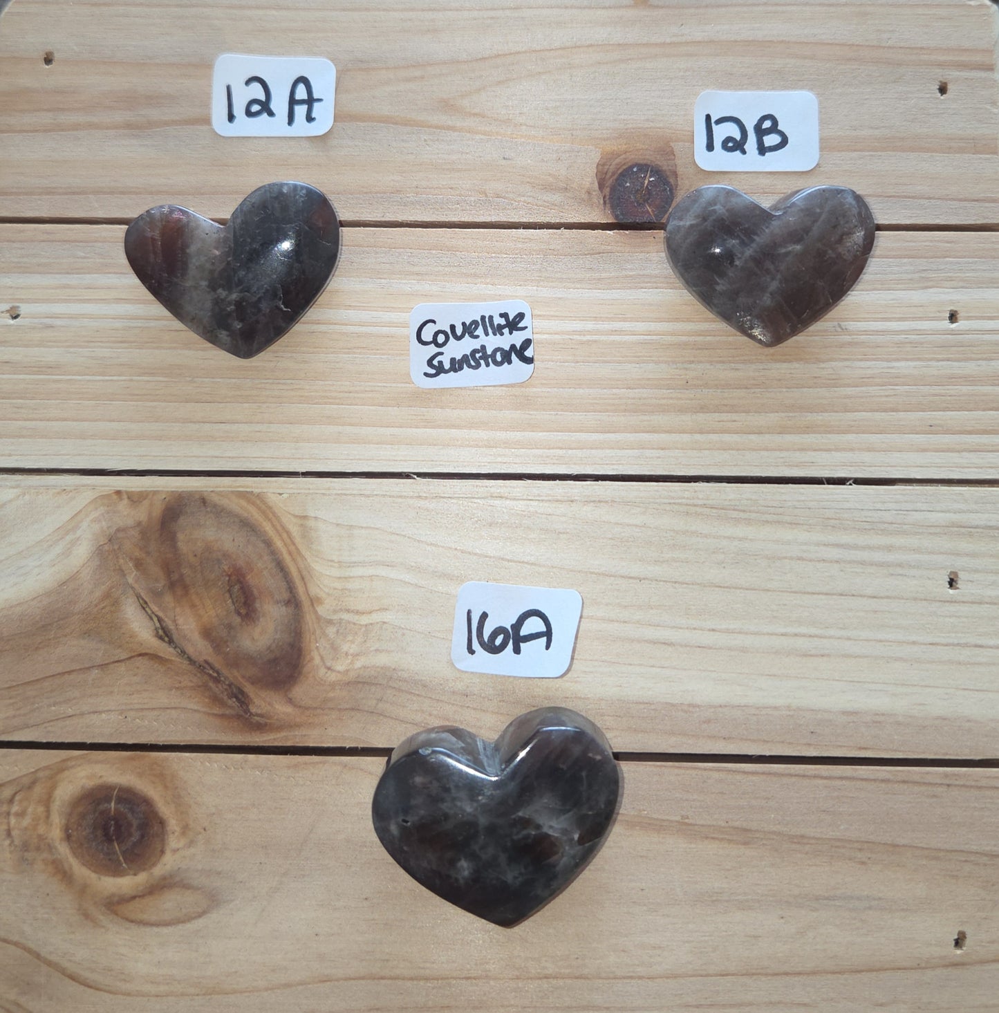 Covellite Sunstone Heart