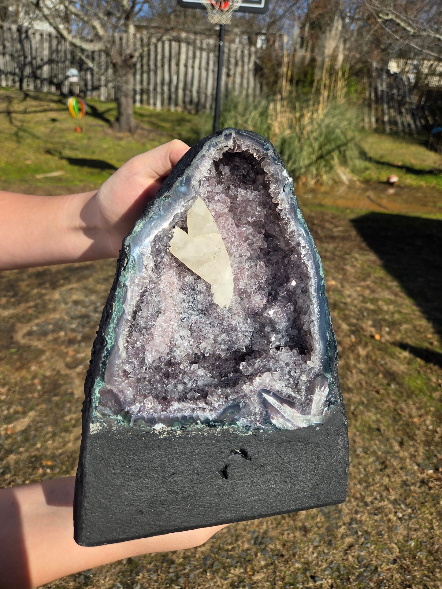 Amethyst Cathedral with Dendritic Calcite