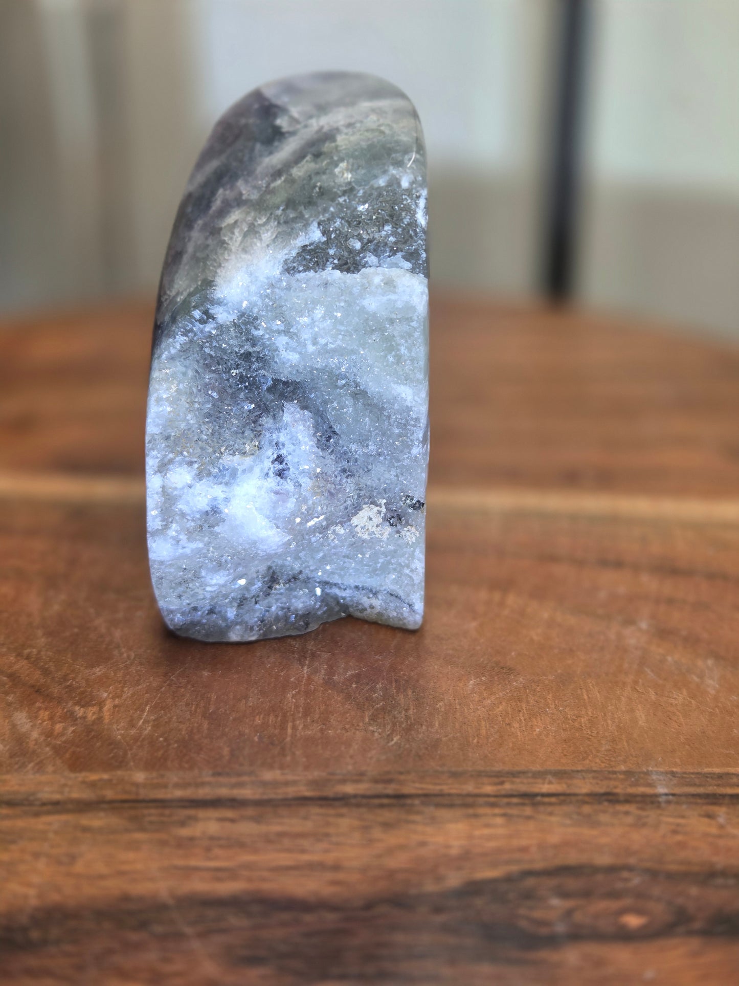 Mexican Fluorite Freeform with Druzy Quartz