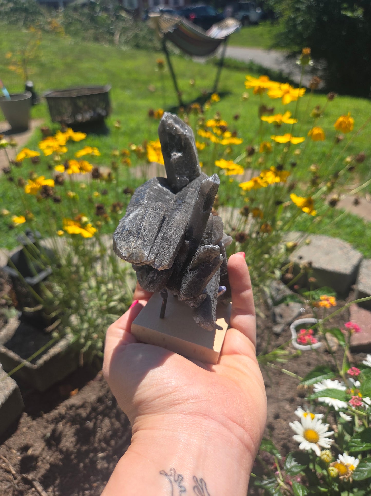 Smoky Quartz on Stand (HEAT TREATED)