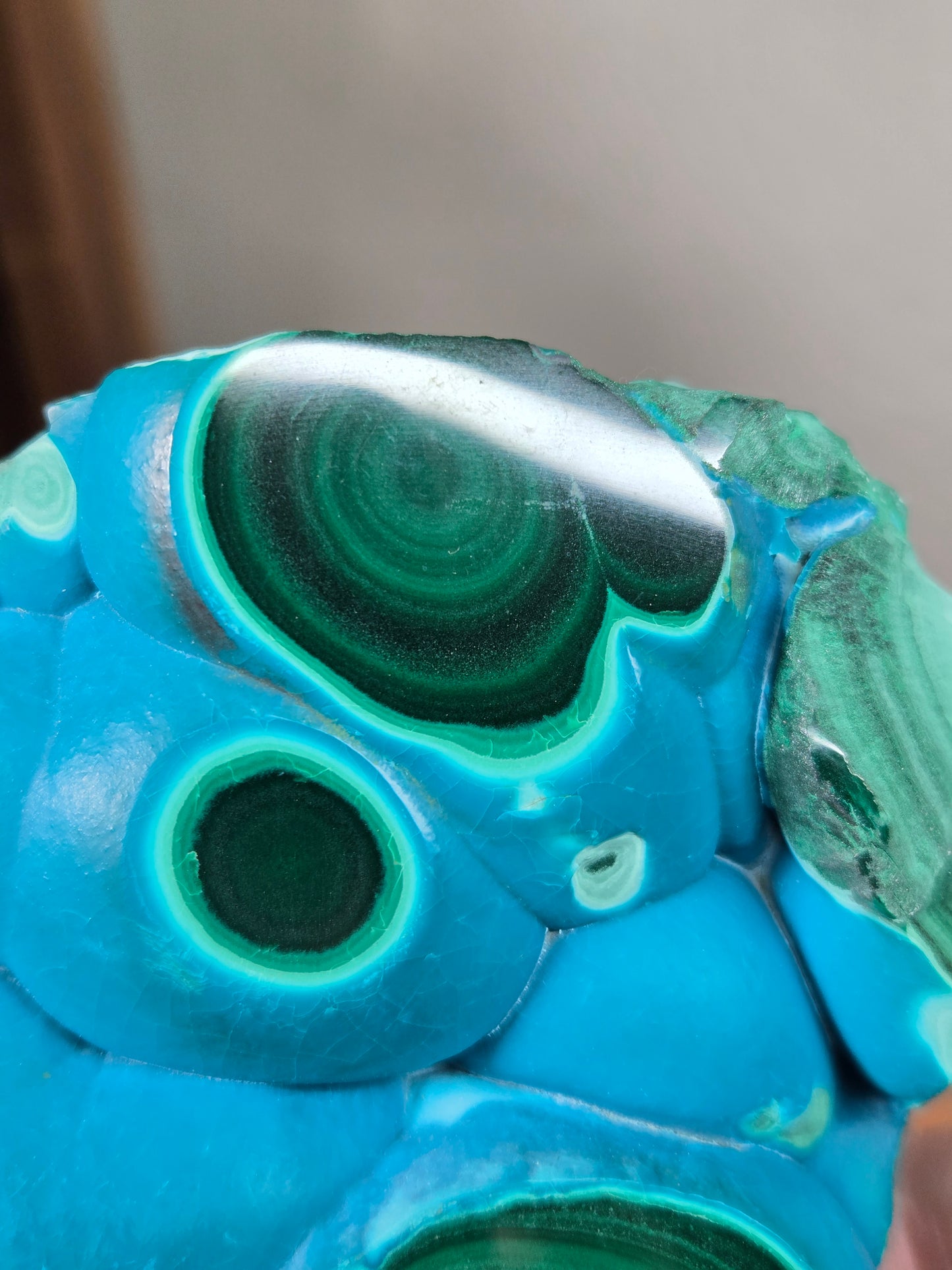 Malachite and Chrysocolla Standing Slab