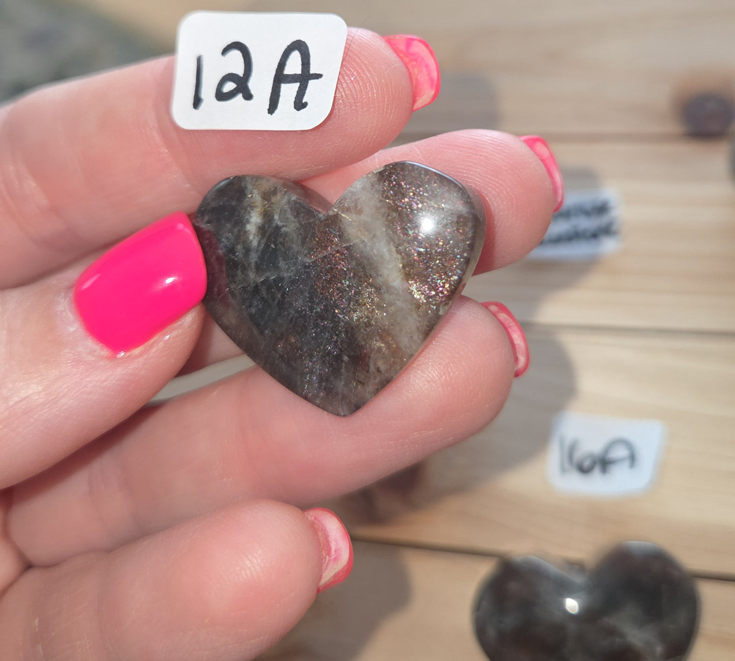 Covellite Sunstone Heart