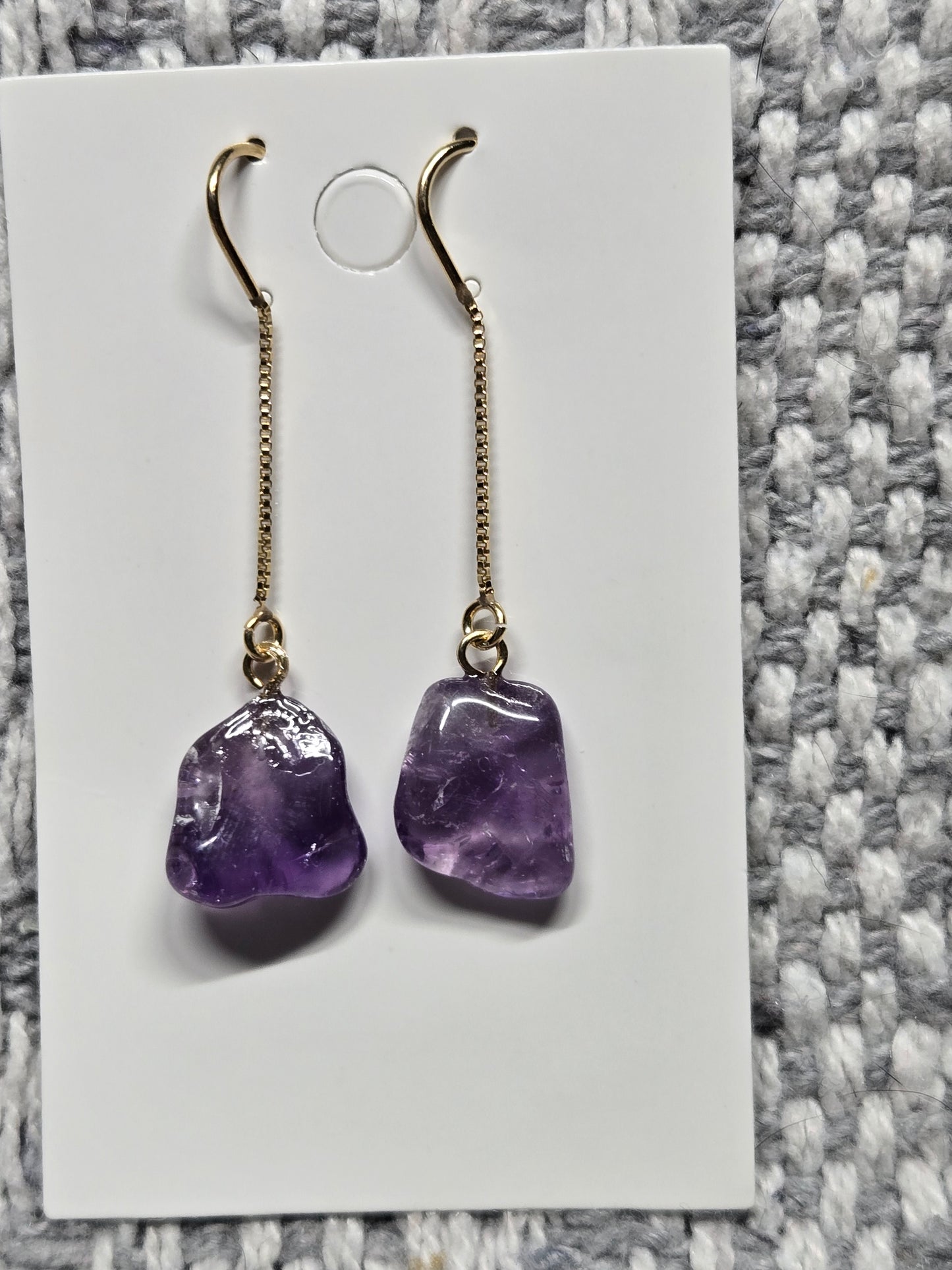 Polished Amethyst Earrings