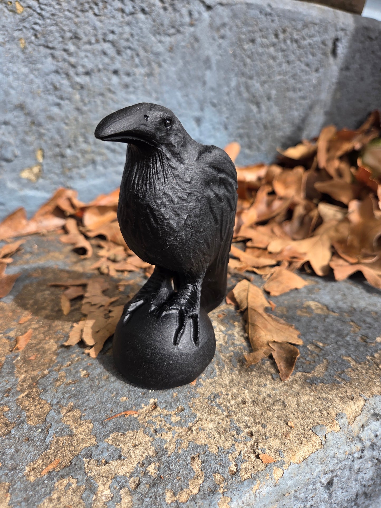 Large Black Obsidian Raven