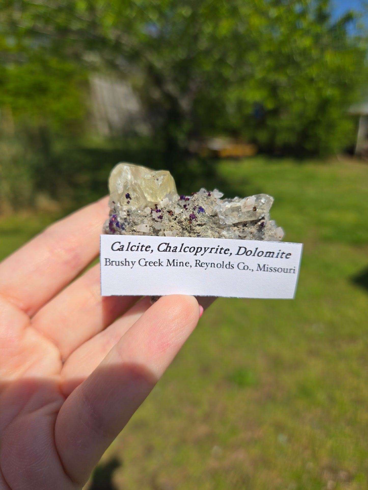 Calcite, Chalcopyrite and Dolomite Brushy Creek Mine, Missouri