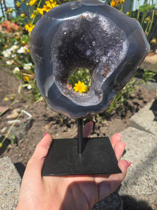 Amethyst Portal with Hematite Point