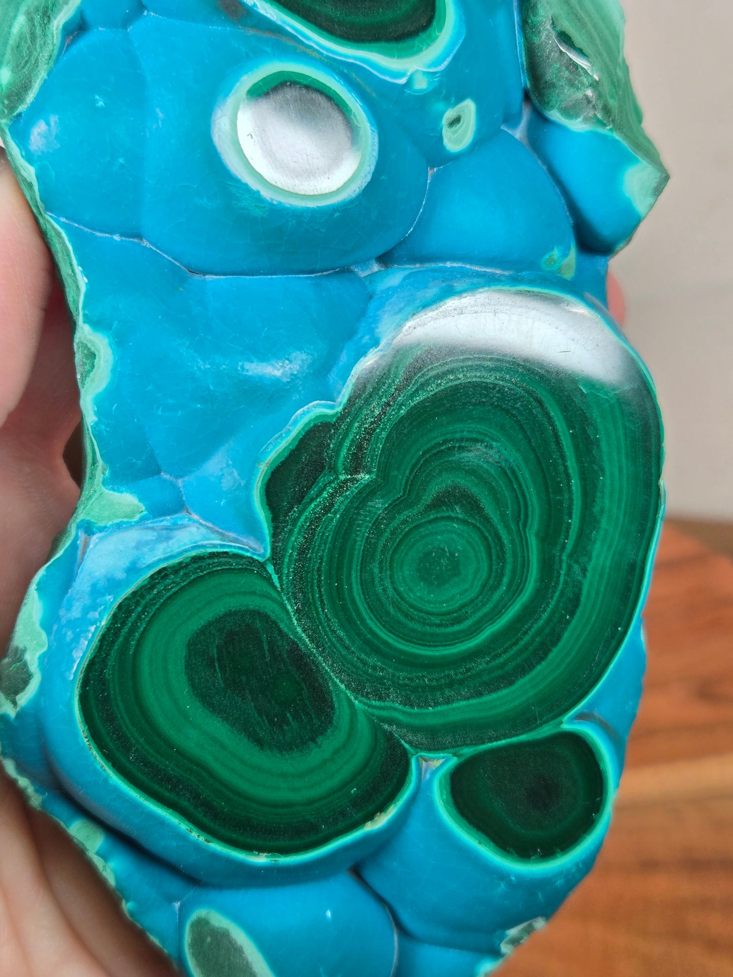 Malachite and Chrysocolla Standing Slab