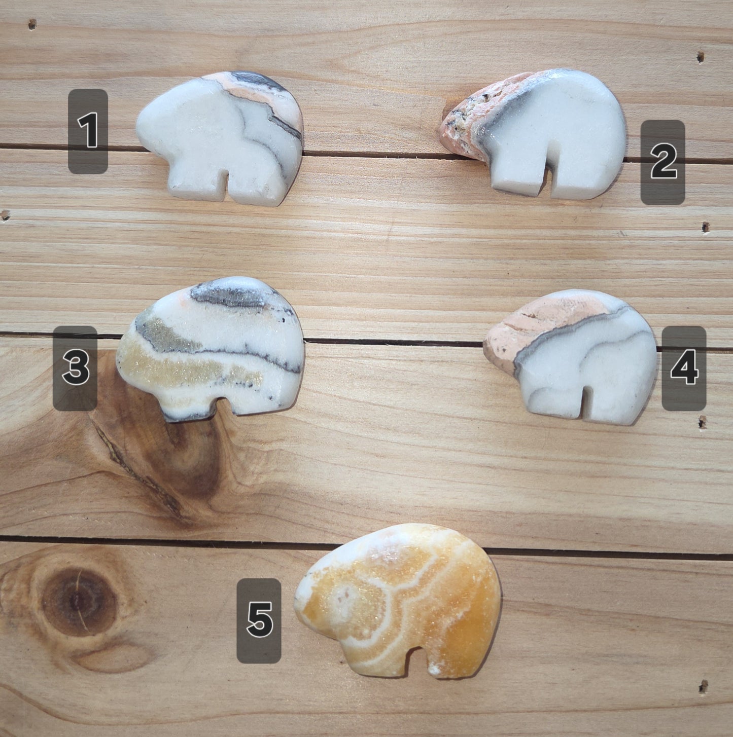 Mini Zuni Bears (Calcite)