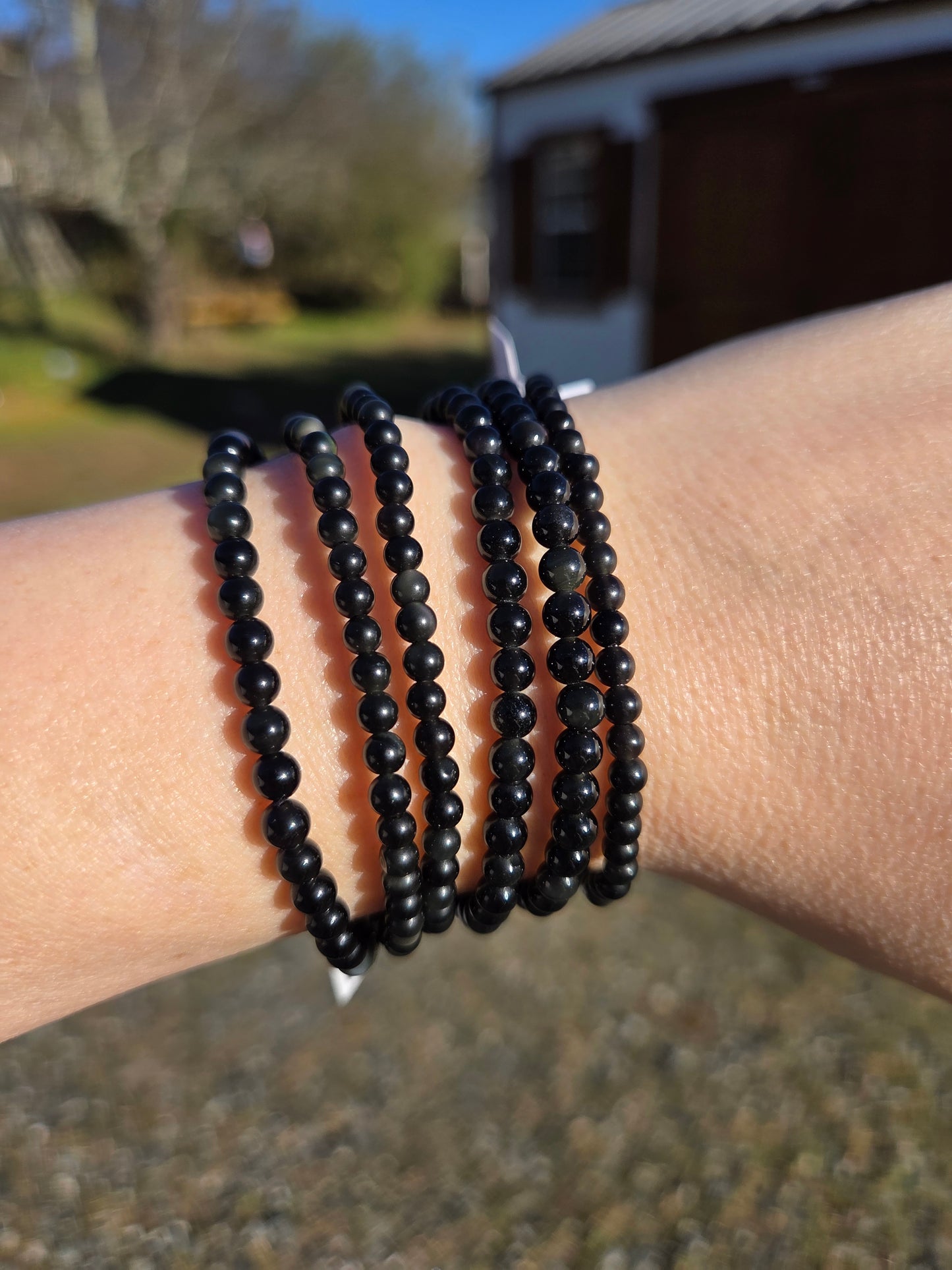 Rainbow Obsidian Bracelet 4mm