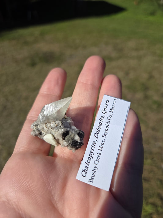 Chalcopyrite,  Dolomite, Calcite and Quartz from Brushy Creek Mine Missouri