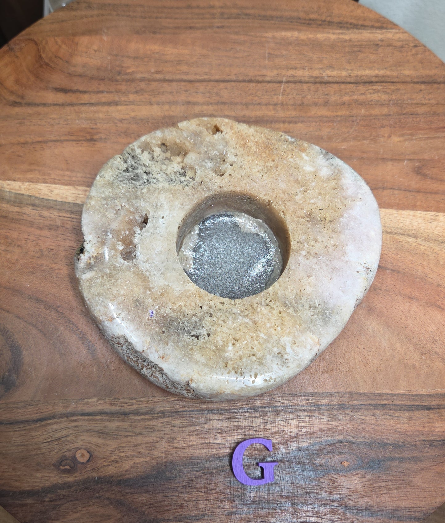 Flower Amethyst and Citrine Candle Holders