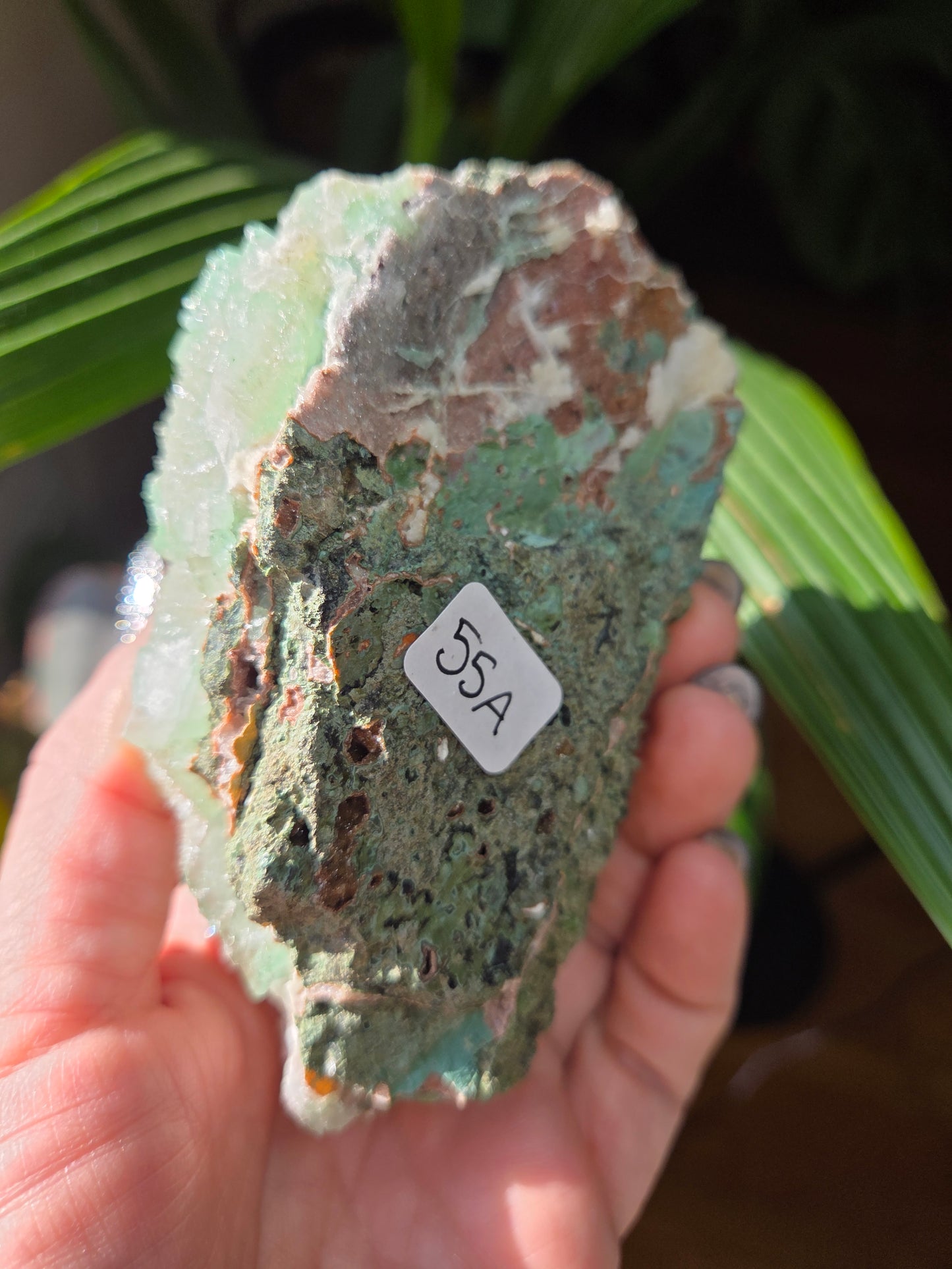Green Apophyllite With Pink Druzy Chalcedony