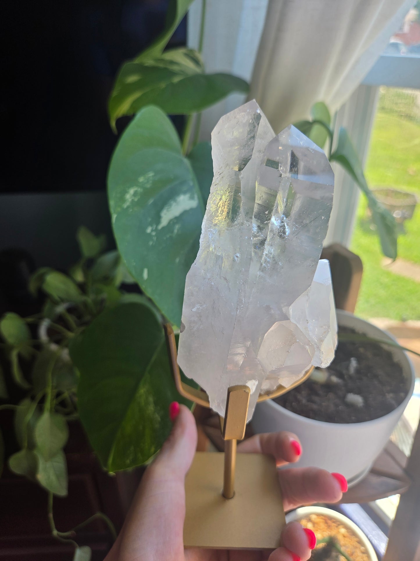 Lumerian Quartz with Custom Stand