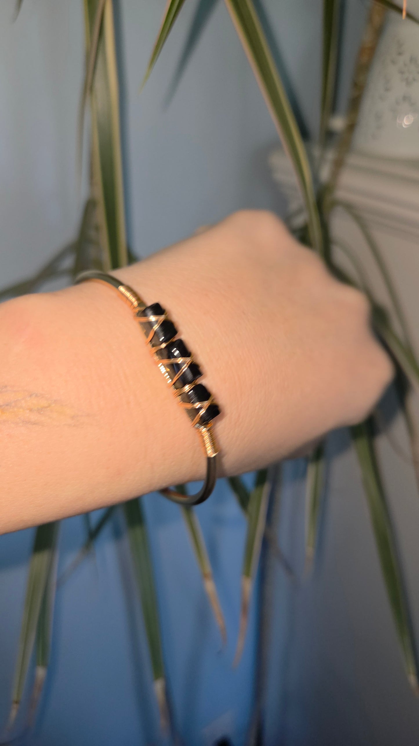 Black Tourmaline Cuff Bracelet
