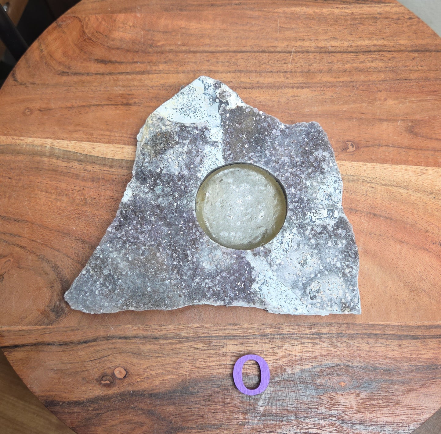 Flower Amethyst and Citrine Candle Holders