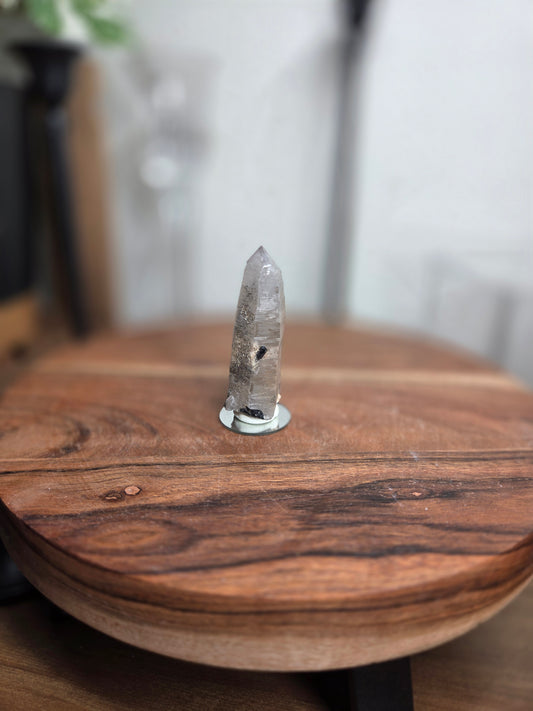 Quartz with Tourmaline on Stand