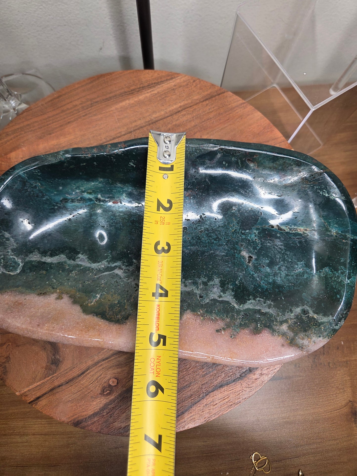 Green Jasper and Pink Amethyst Bowl