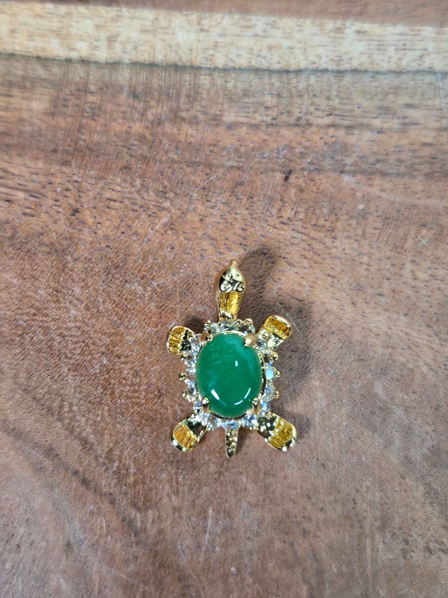 Jade and White Topaz Turtle