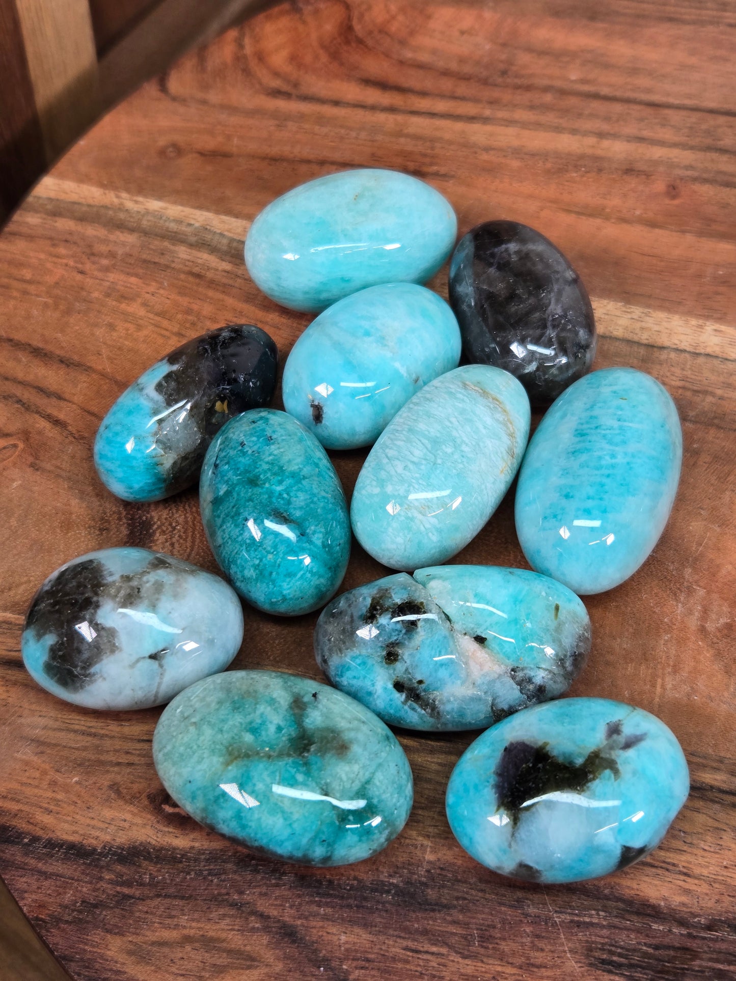 Amazonite with Smokey Quartz (some have Lepidolite)