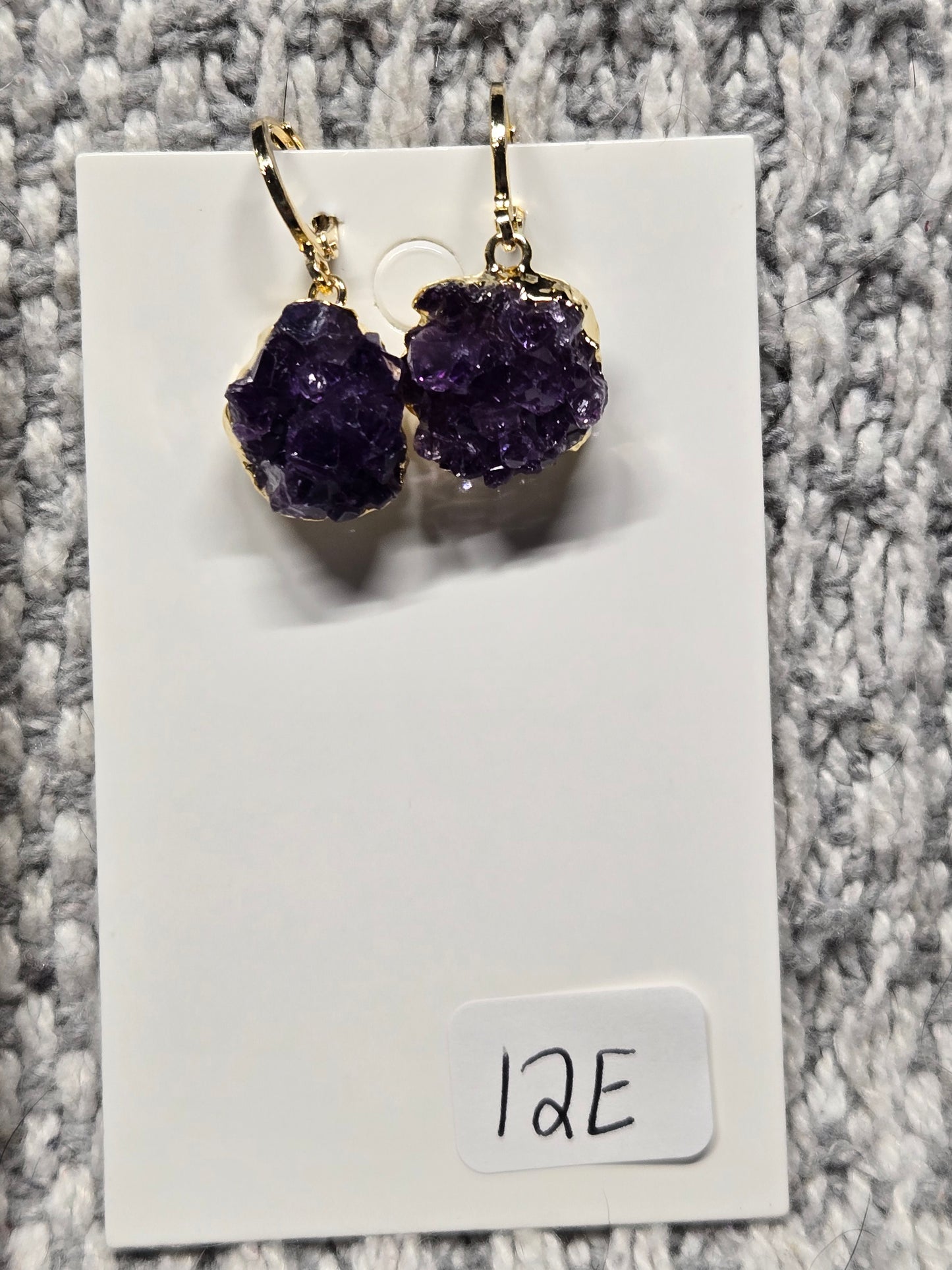 Amethyst Cluster Hoop Earrings