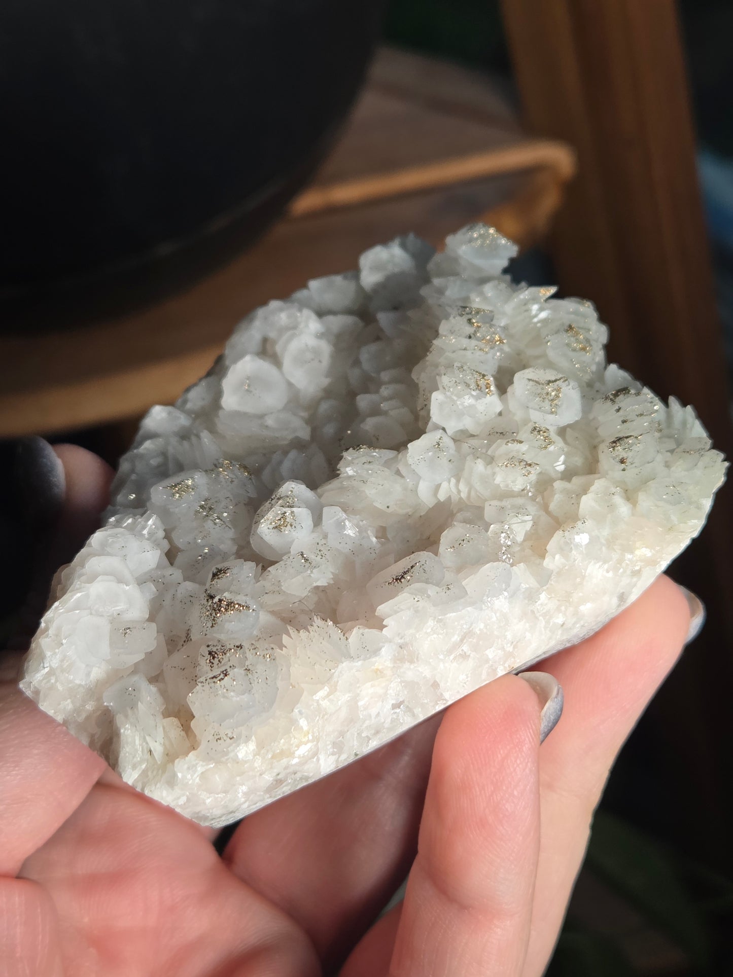 Pagoda Calcite with Pyrite
