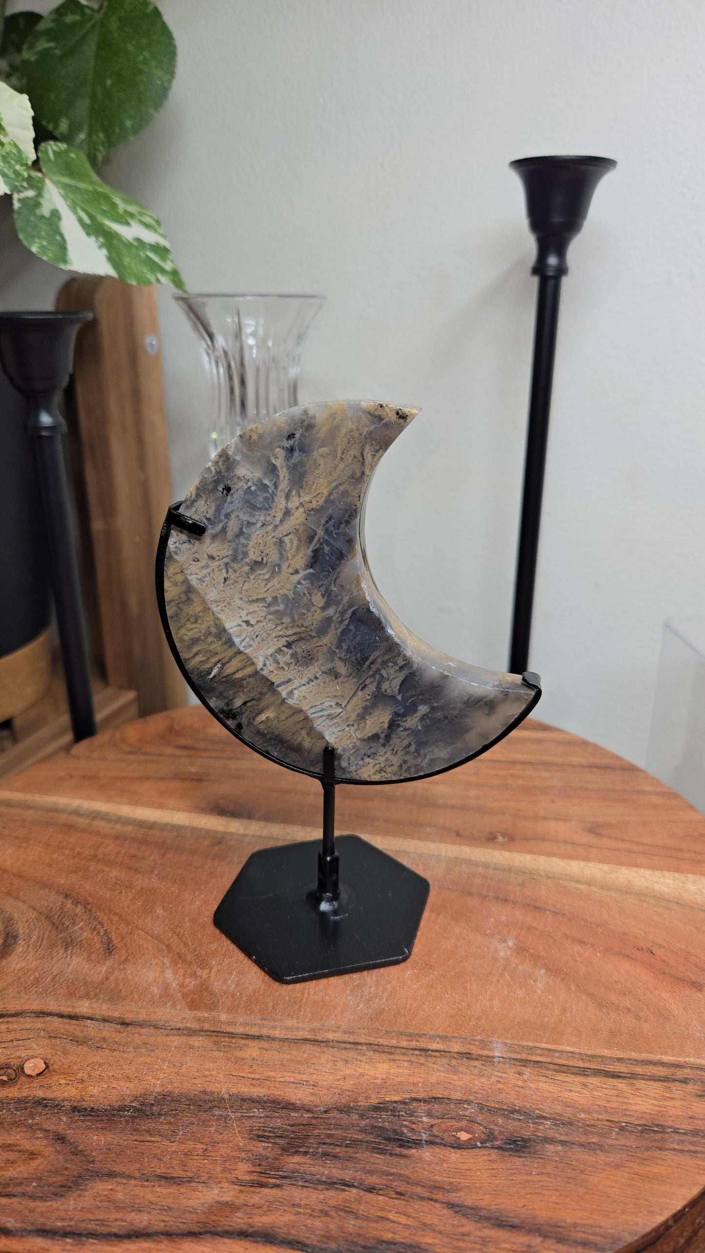 Dendritic Tiger Agate Moons