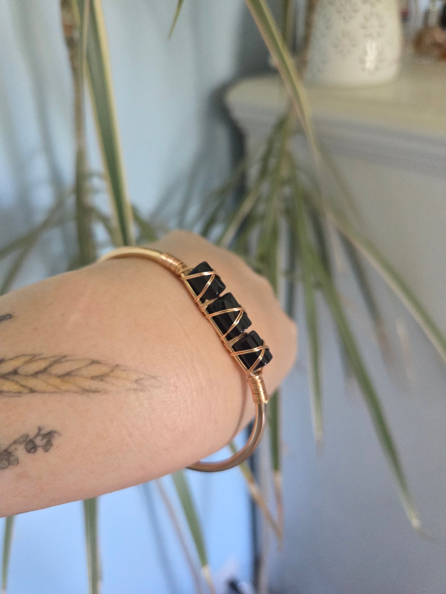 Black Tourmaline Cuff Bracelet