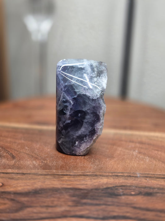 Mexican Fluorite Freeform with Druzy Quartz