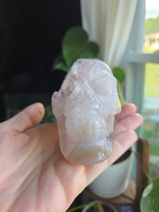 Dendritic Agate with Amethyst Skull