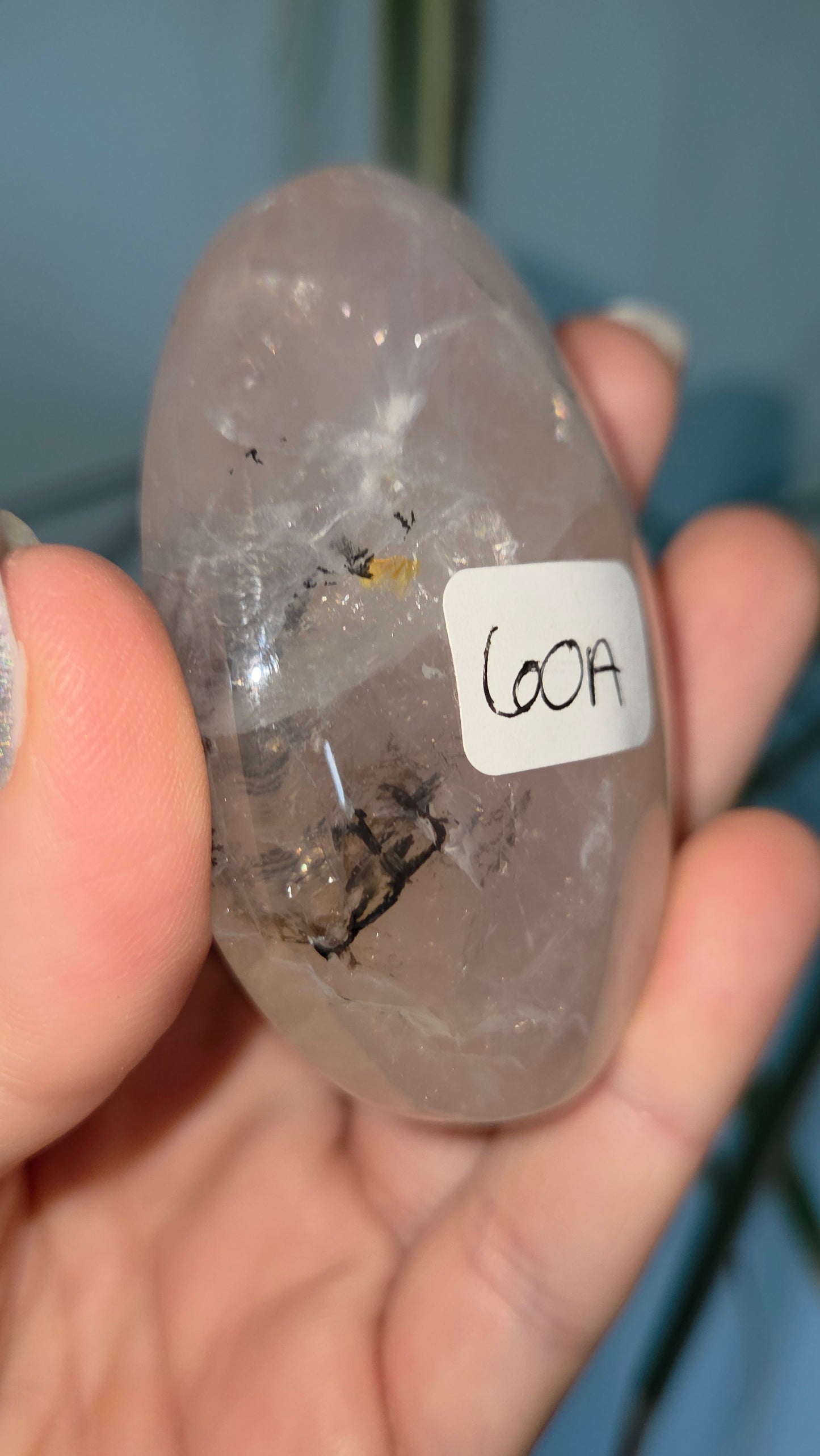 Dendritic Rose Quartz Palm
