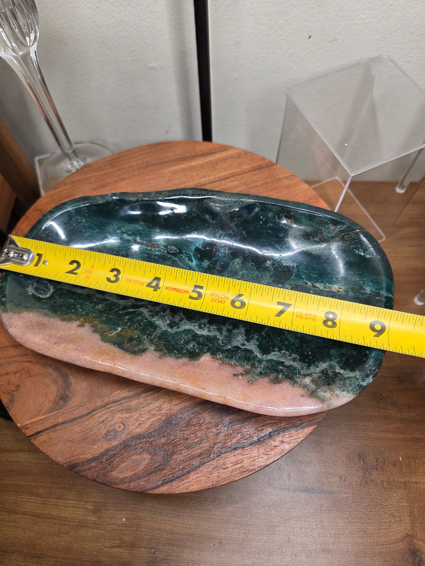 Green Jasper and Pink Amethyst Bowl
