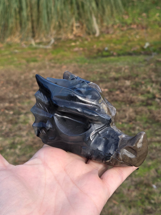 Volcano Agate Dragon Head (Large)(UV)