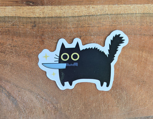 Cat Knife Sticker