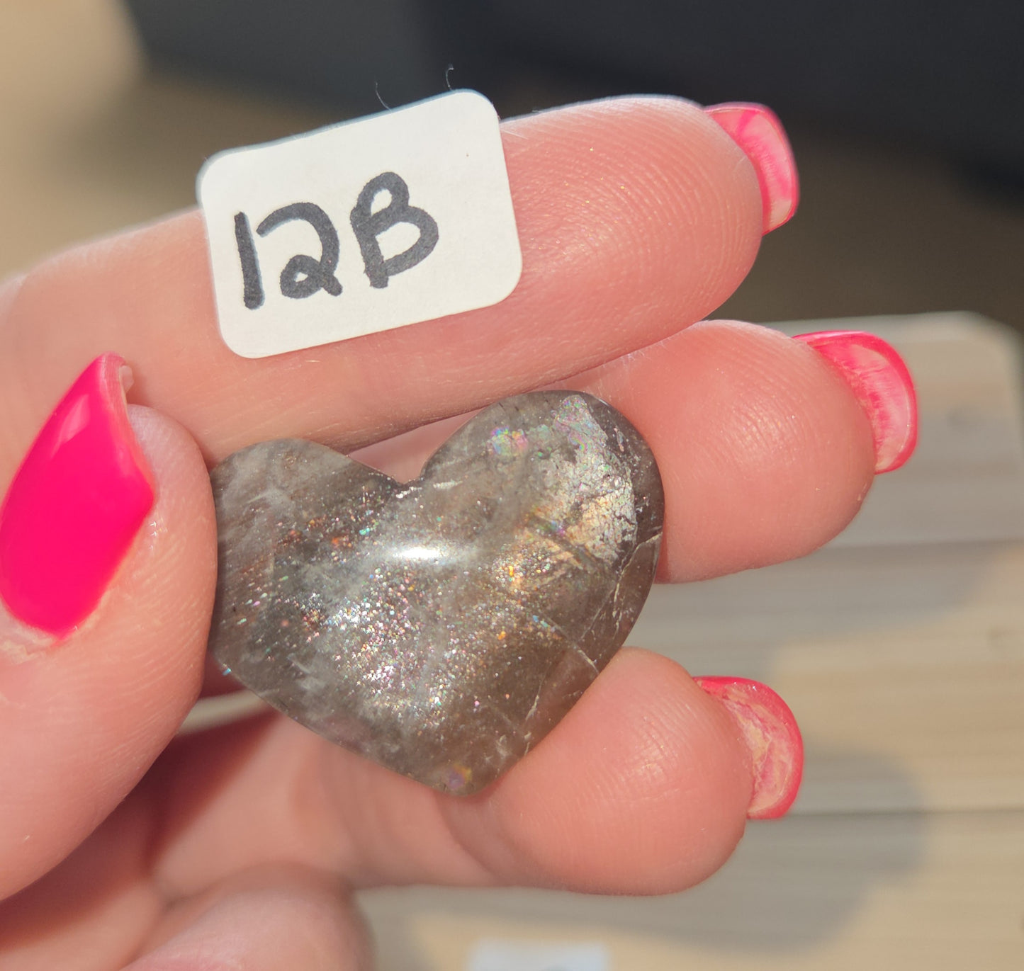 Covellite Sunstone Heart