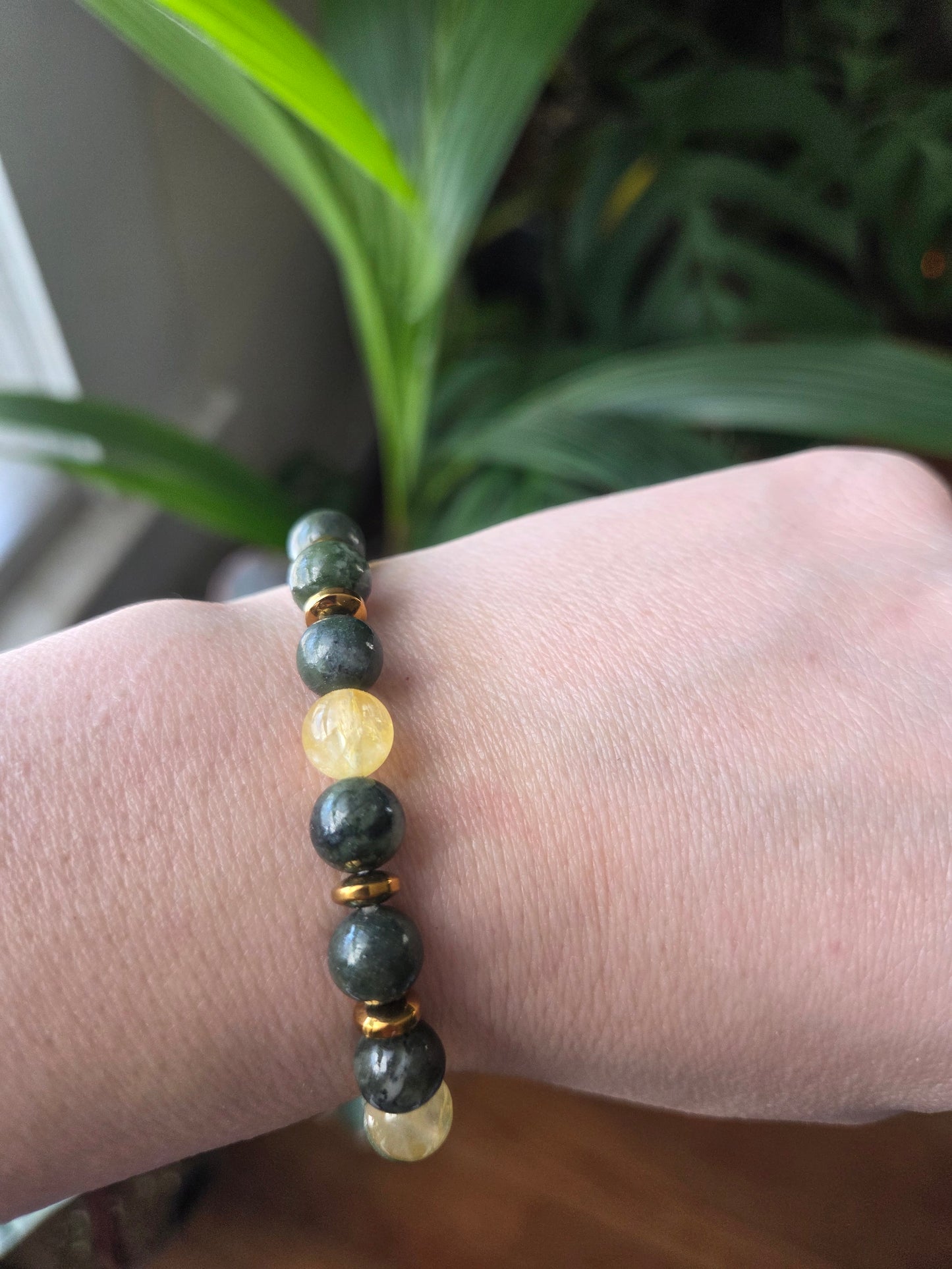 Jade and Citrine 8mm Bracelet