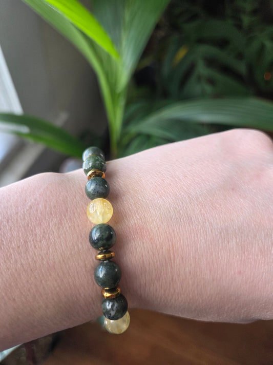 Jade and Citrine 8mm Bracelet