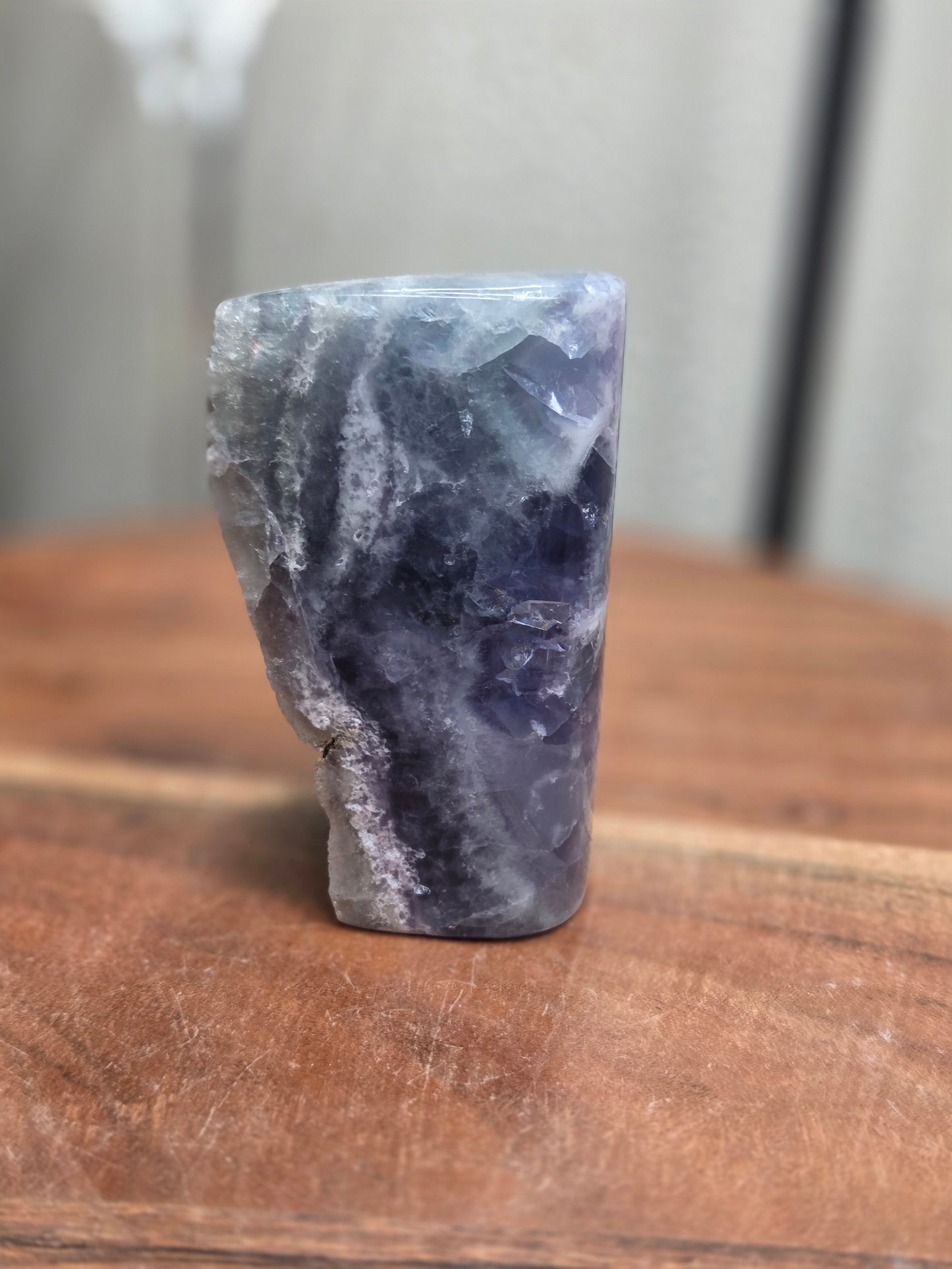 Mexican Fluorite Freeform with Druzy Quartz
