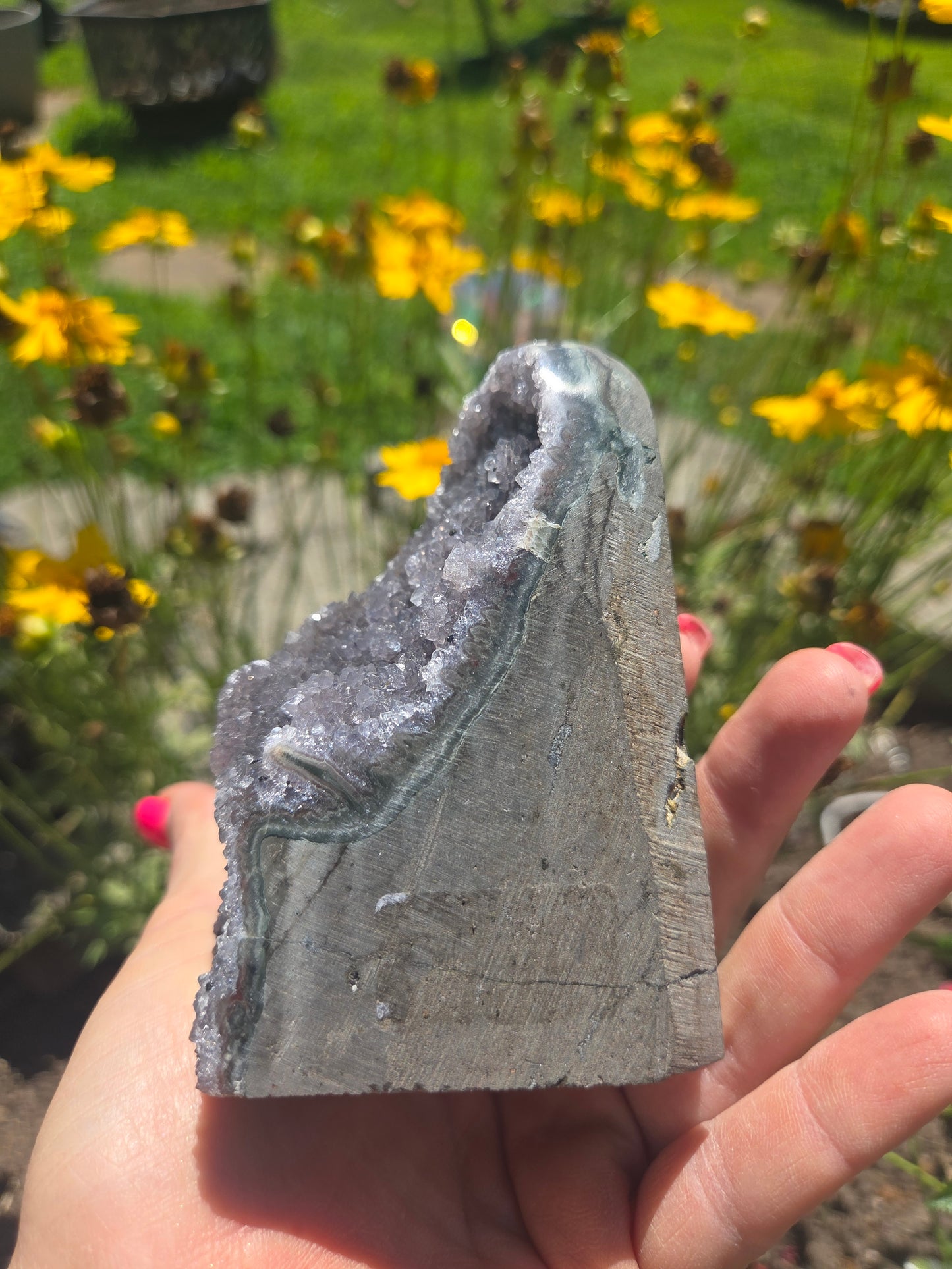 Grey/ Purple Amethyst Cutbase