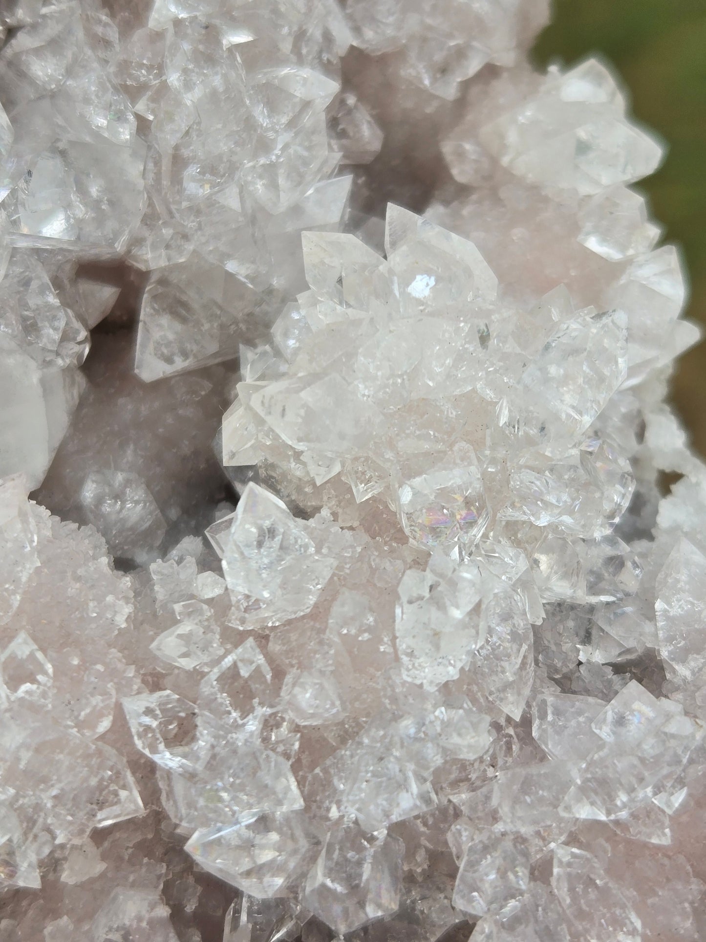 Pink Chalcedony With Diamond Apophyllite