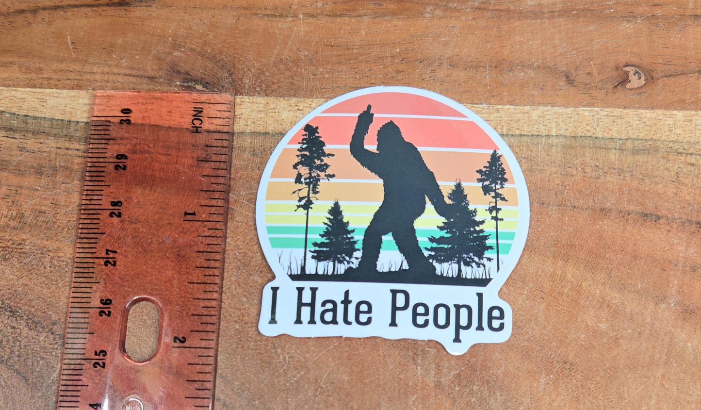 I Hate People Bigfoot Sticker