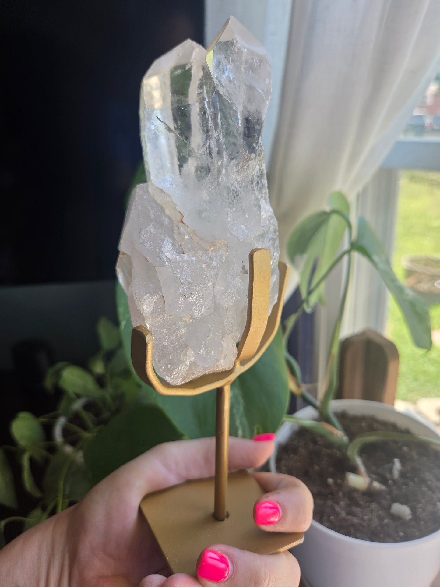 Lumerian Quartz with Custom Stand