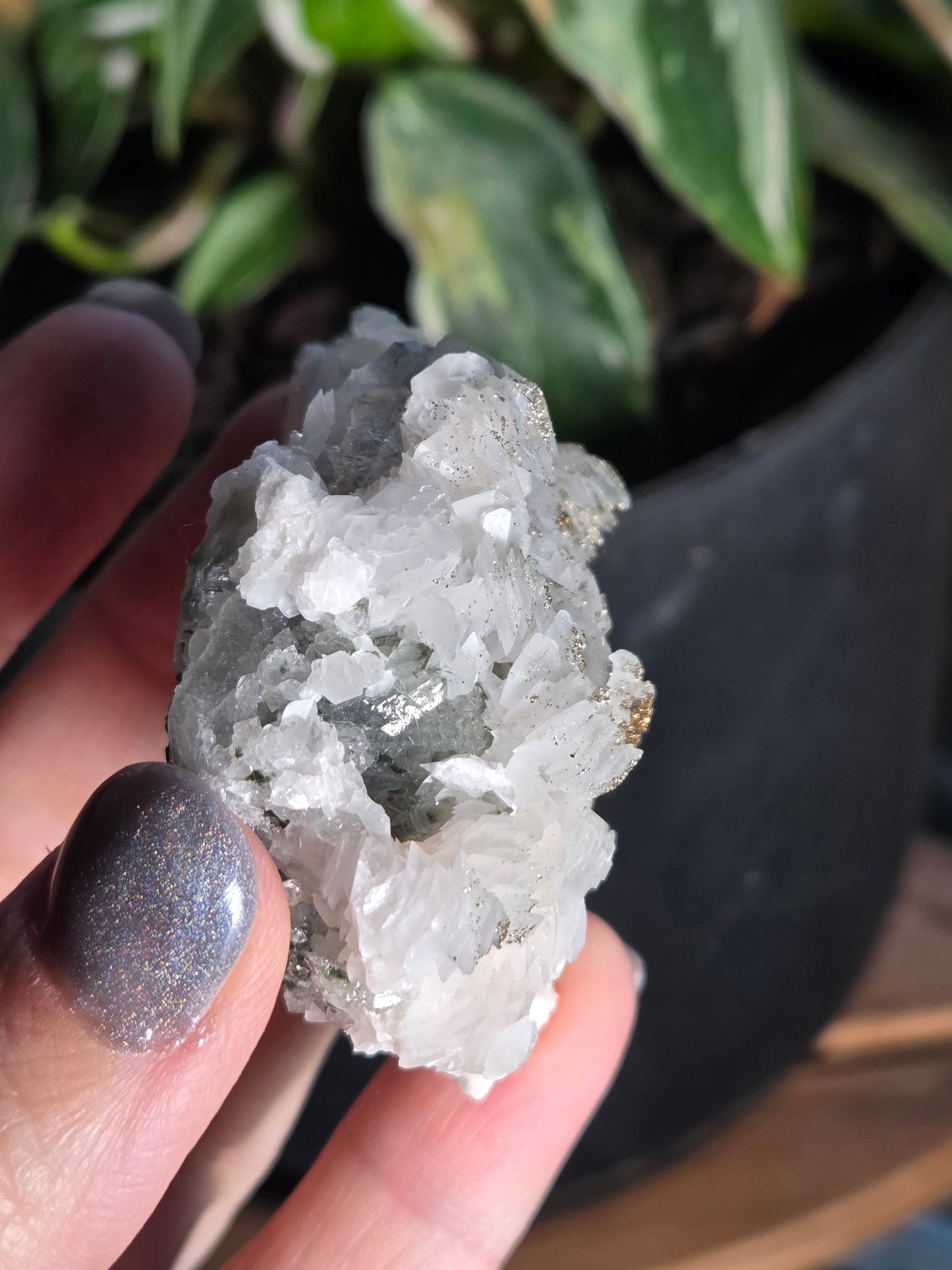 Pagoda Calcite with Pyrite