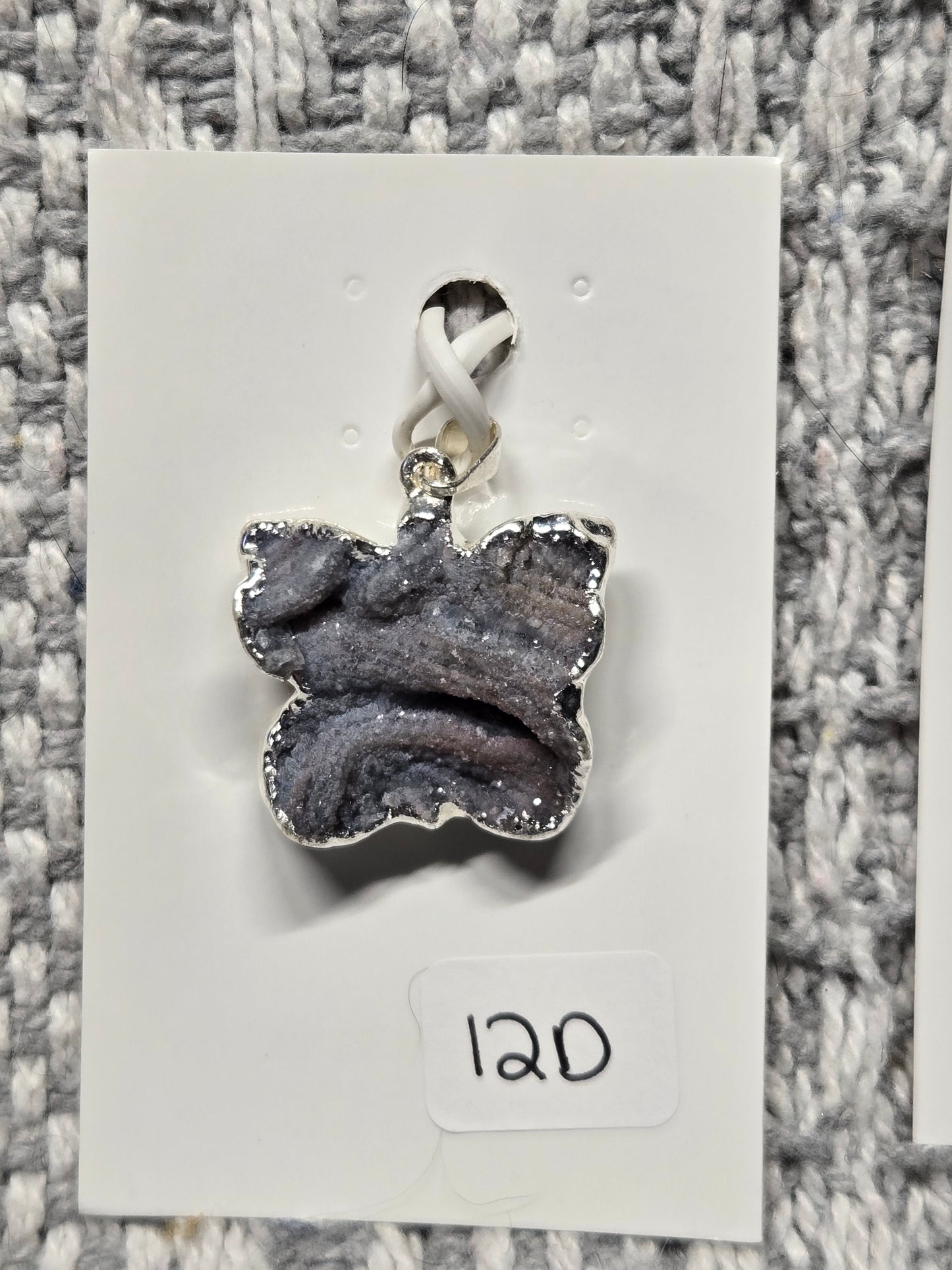 Druzy Chalcedony Butterfly Pendant 🦋