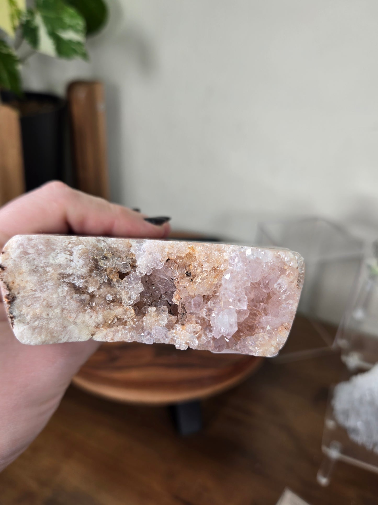 Pink Amethyst Slab on Stand