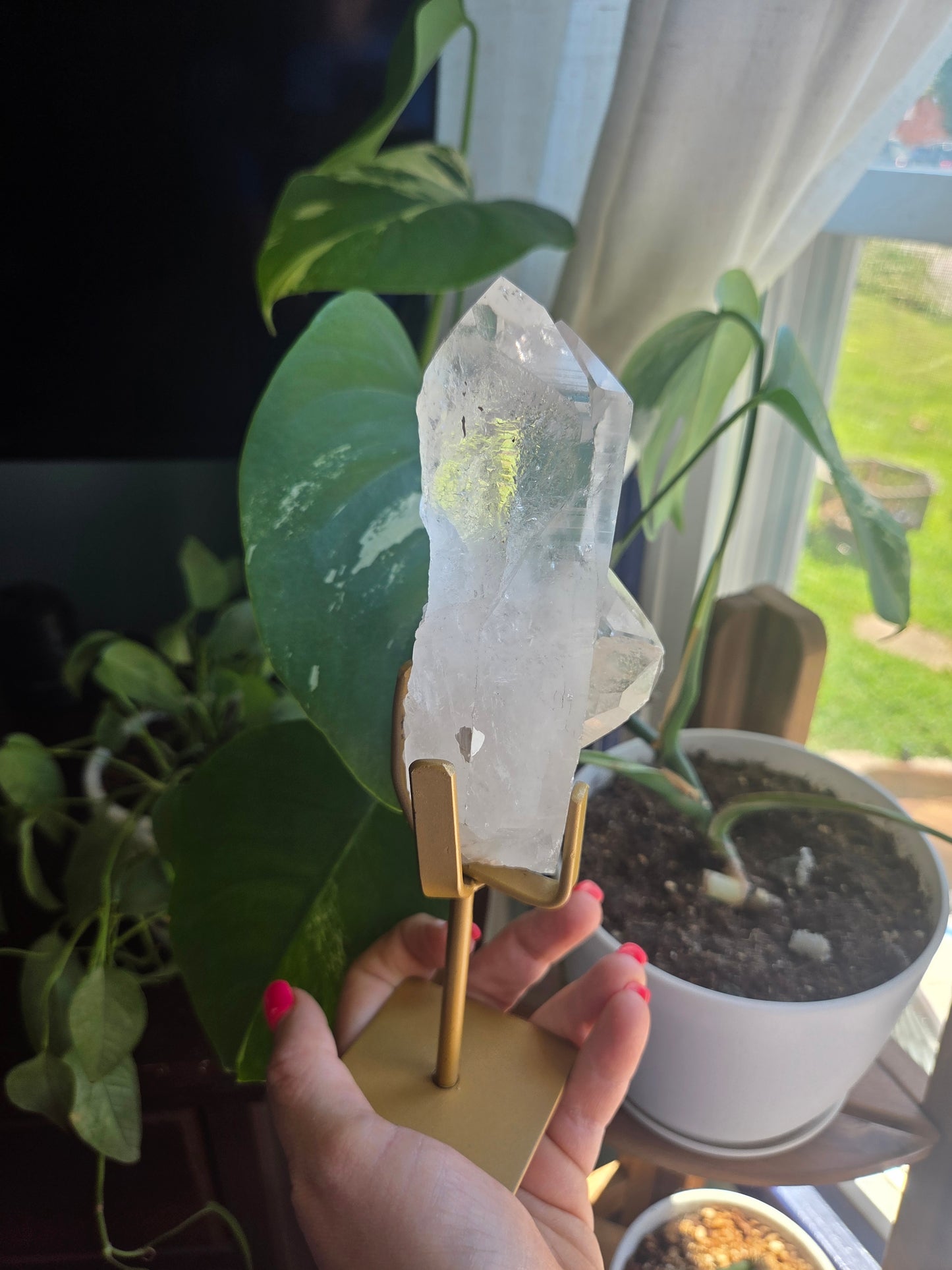 Lumerian Quartz with Custom Stand