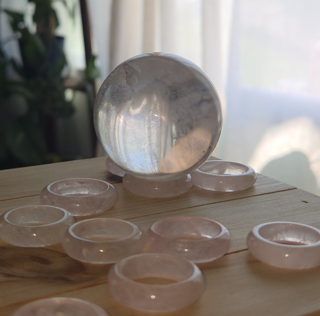 Rose Quartz Ring / Sphere Holder