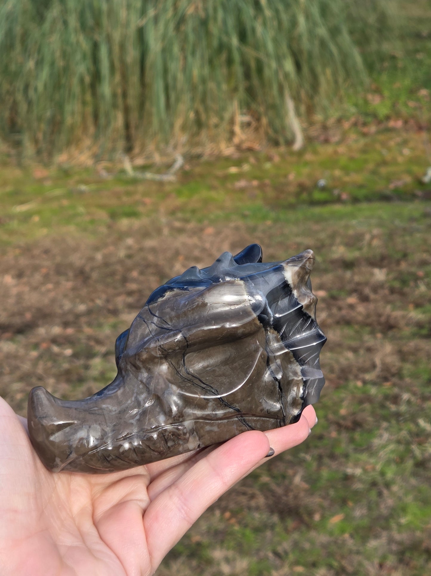 Volcano Agate Dragon Head (Large)(UV)