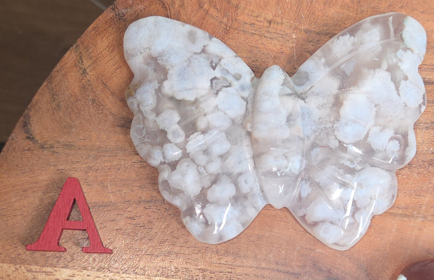 Green Flower Agate Butterfly
